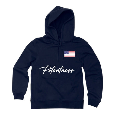All American Potentness Hoodie - Navy / White