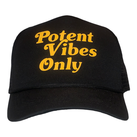 Potent Vibes Only Trucker Hat - Blk / Yellow