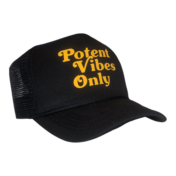Potent Vibes Only Trucker Hat - Blk / Yellow