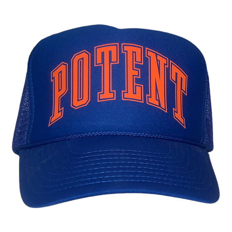 Potent Trucker Hat - Royal / Orange