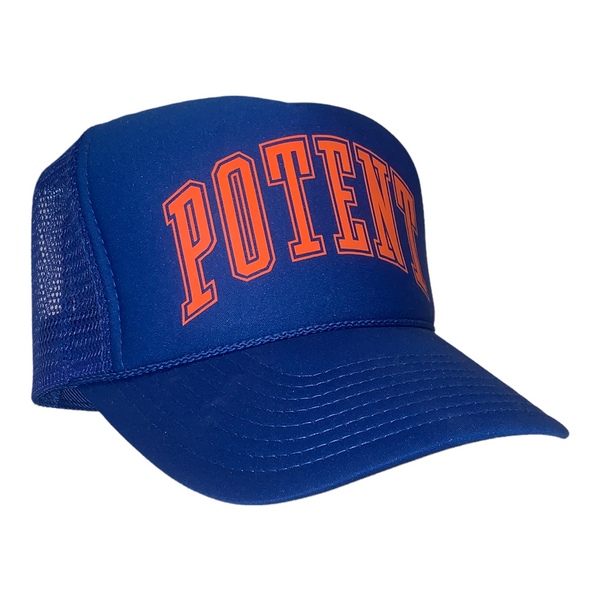 Potent Trucker Hat - Royal / Orange